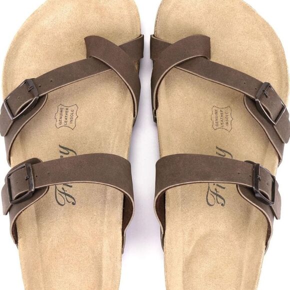 FITORY Women's Slide Sandals with Soft Cork Footbed Size 6 in brown NWT - Picture 5 of 11